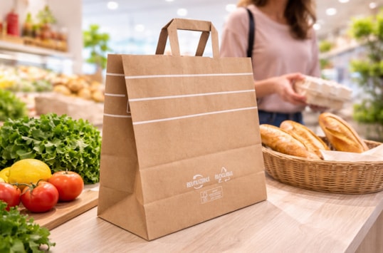 Sacos de papel com asa Plana